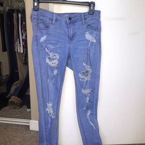 Distressed jeans